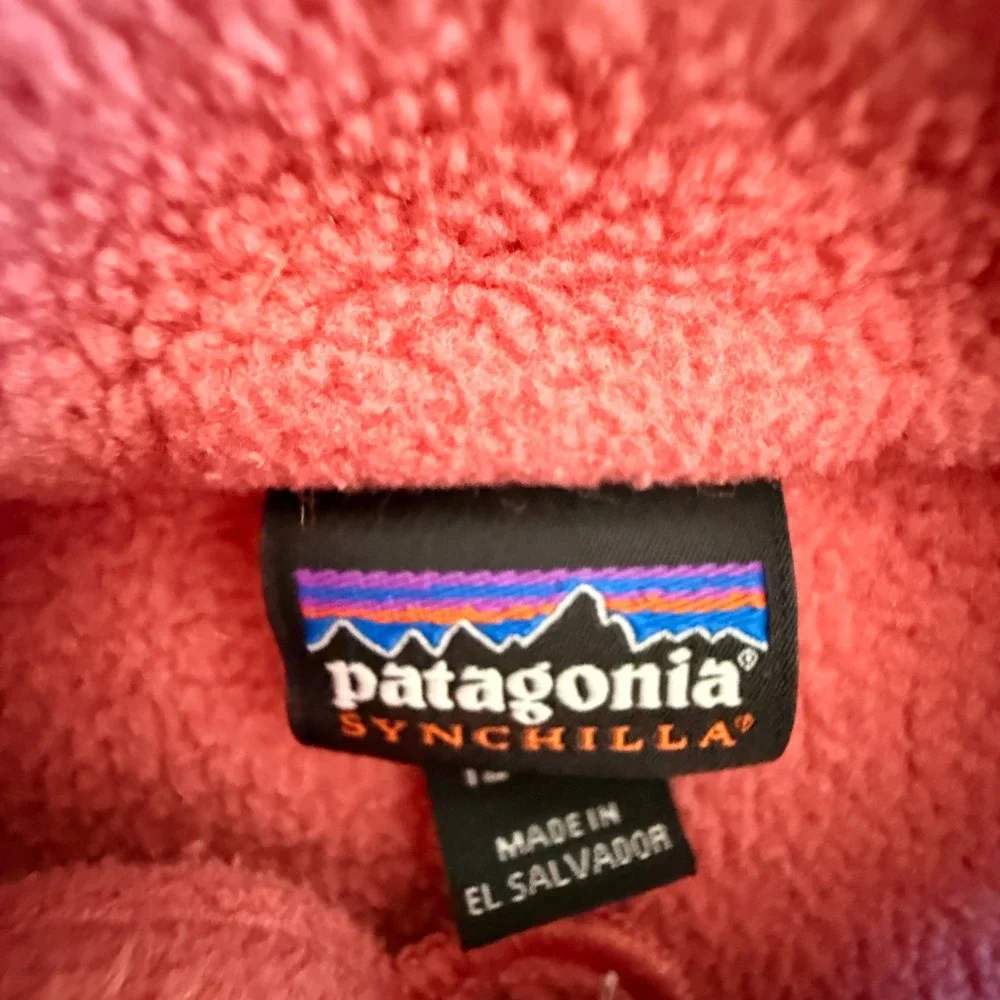 Patagonia Synchilla Fleece Vest Pink Full Zip Kids 12-18M Outdoor Outerwear
